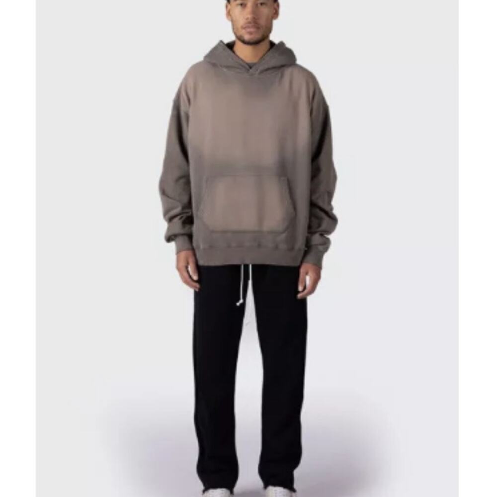 Richie Le Collection Men's Vintage Wash Hoodie M Sun Dried Grey Pullover